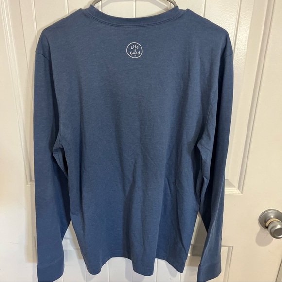 Life is Good Blue Women’s Long Sleeve Shirt Size M Land That I Love EUC - Picture 8 of 8